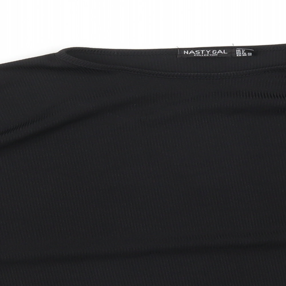 Nasty Gal Womens Black  Polyester Pullover Sweatshirt Size 12