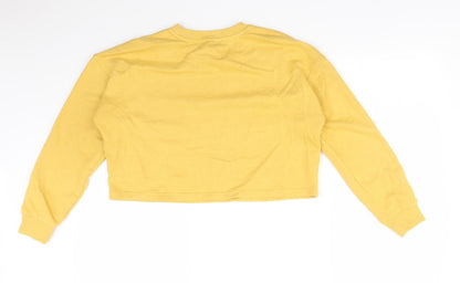 New Look Girls Yellow  Cotton Pullover Sweatshirt Size 12-13 Years