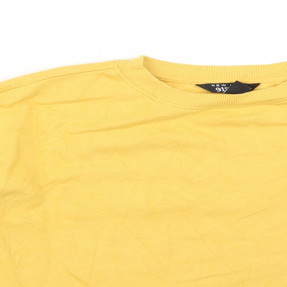 New Look Girls Yellow  Cotton Pullover Sweatshirt Size 12-13 Years