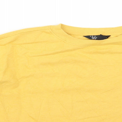 New Look Girls Yellow  Cotton Pullover Sweatshirt Size 12-13 Years
