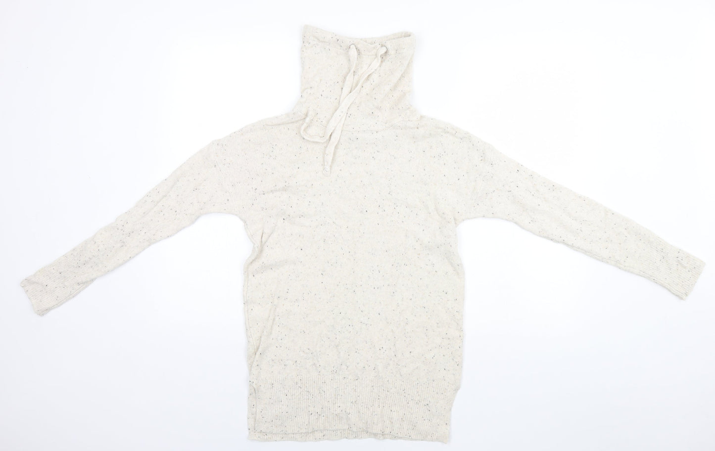 Kaisely Womens Beige High Neck  Cotton Pullover Jumper Size S