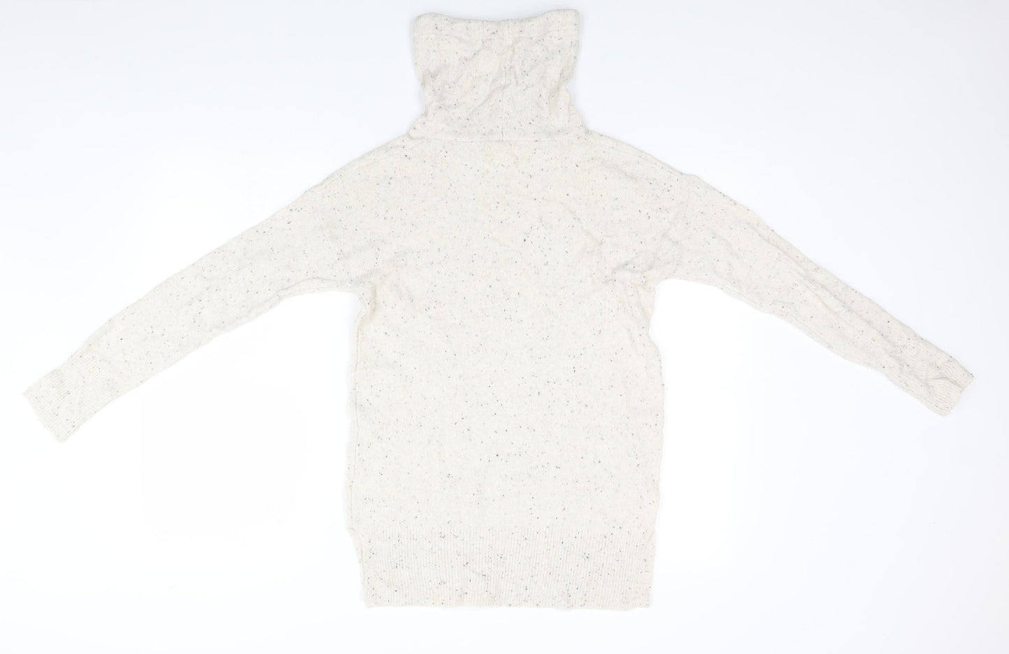 Kaisely Womens Beige High Neck  Cotton Pullover Jumper Size S