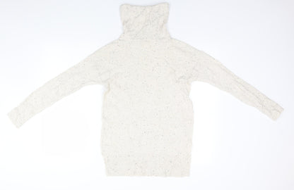 Kaisely Womens Beige High Neck  Cotton Pullover Jumper Size S