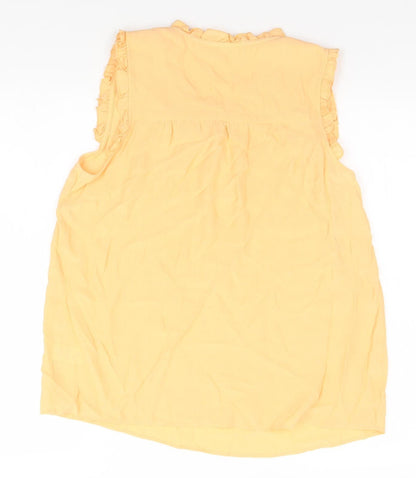 F&F Womens Orange  Viscose Basic Polo Size 12 Round Neck