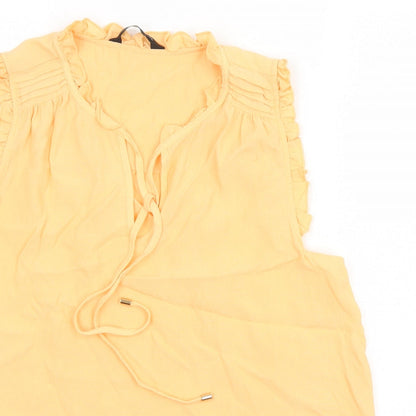 F&F Womens Orange  Viscose Basic Polo Size 12 Round Neck