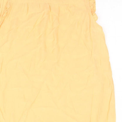 F&F Womens Orange  Viscose Basic Polo Size 12 Round Neck