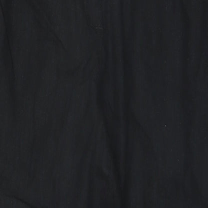 Marks and Spencer Womens Black  Flax Trousers  Size 12 L24 in Regular