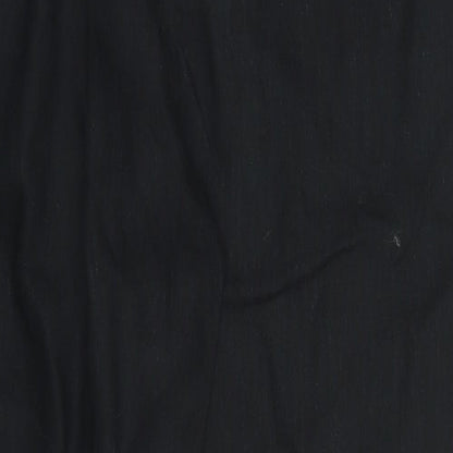 Marks and Spencer Womens Black  Flax Trousers  Size 12 L24 in Regular