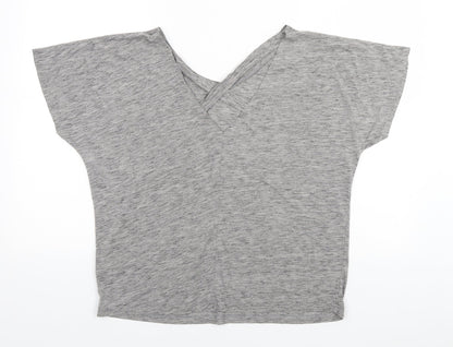 Matalan Womens Grey  Polyester Basic T-Shirt Size 12 V-Neck