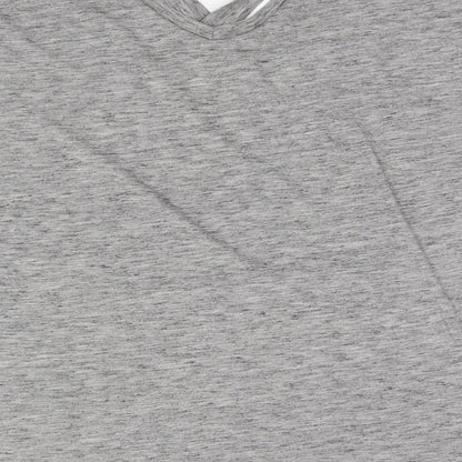 Matalan Womens Grey  Polyester Basic T-Shirt Size 12 V-Neck