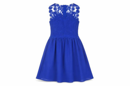 H&M Womens Blue  Polyester A-Line  Size 6 Round Neck
