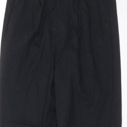 Willson Mens Black Striped Polyester Trousers  Size 34 in L28 in Regular
