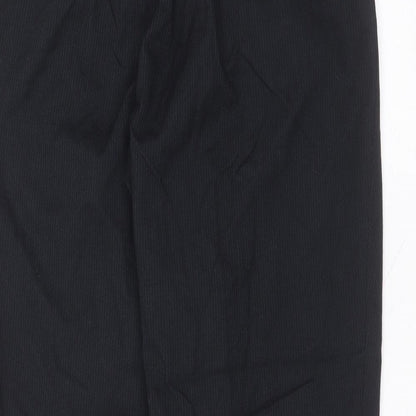 Willson Mens Black Striped Polyester Trousers  Size 34 in L28 in Regular