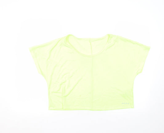 Matalan Womens Green  Polyester Basic T-Shirt Size M Round Neck