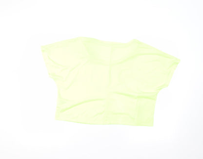 Matalan Womens Green  Polyester Basic T-Shirt Size M Round Neck