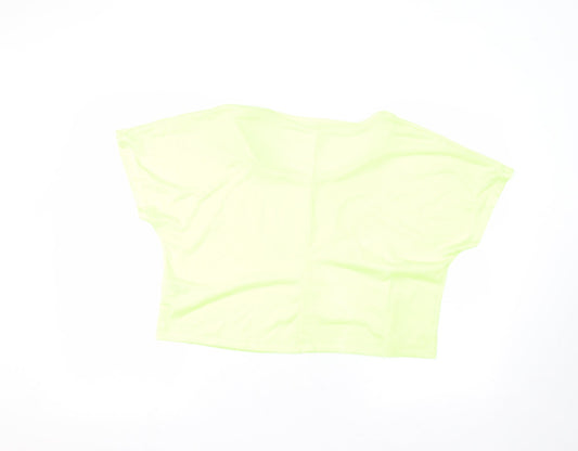 Matalan Womens Green  Polyester Basic T-Shirt Size M Round Neck