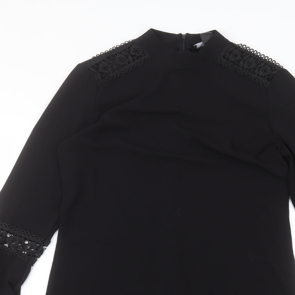 Primark Womens Black  Polyester Basic Blouse Size 6 Round Neck