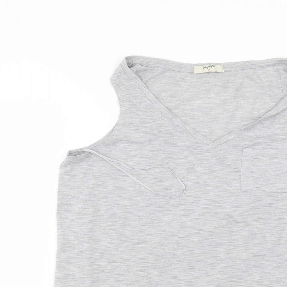 Matalan Womens Grey  Polyester Basic T-Shirt Size M Round Neck