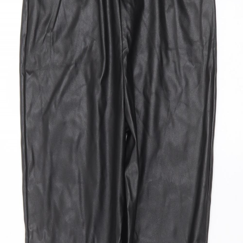 Womens UK Size 12 PRETTYLITTLETHING Regular Fit  Black Trousers