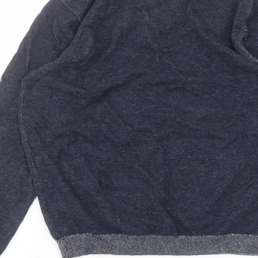 George Womens Blue Round Neck  Cotton Pullover Jumper Size S