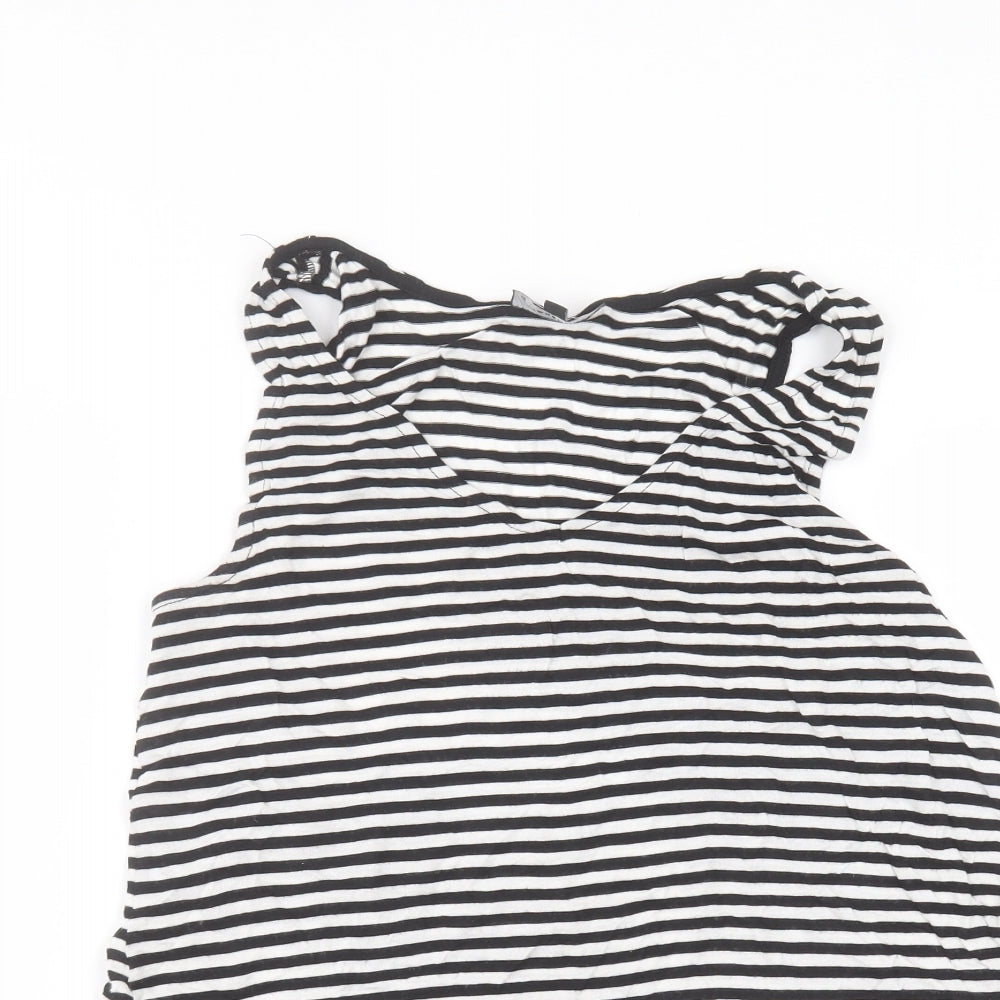 Womens UK Size 8 Warehouse Black Basic Blouse