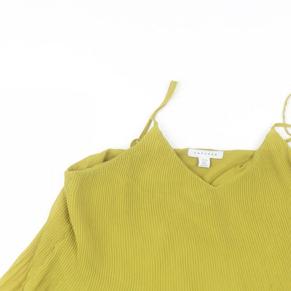 Womens UK Size 8 Topshop Green Basic Blouse