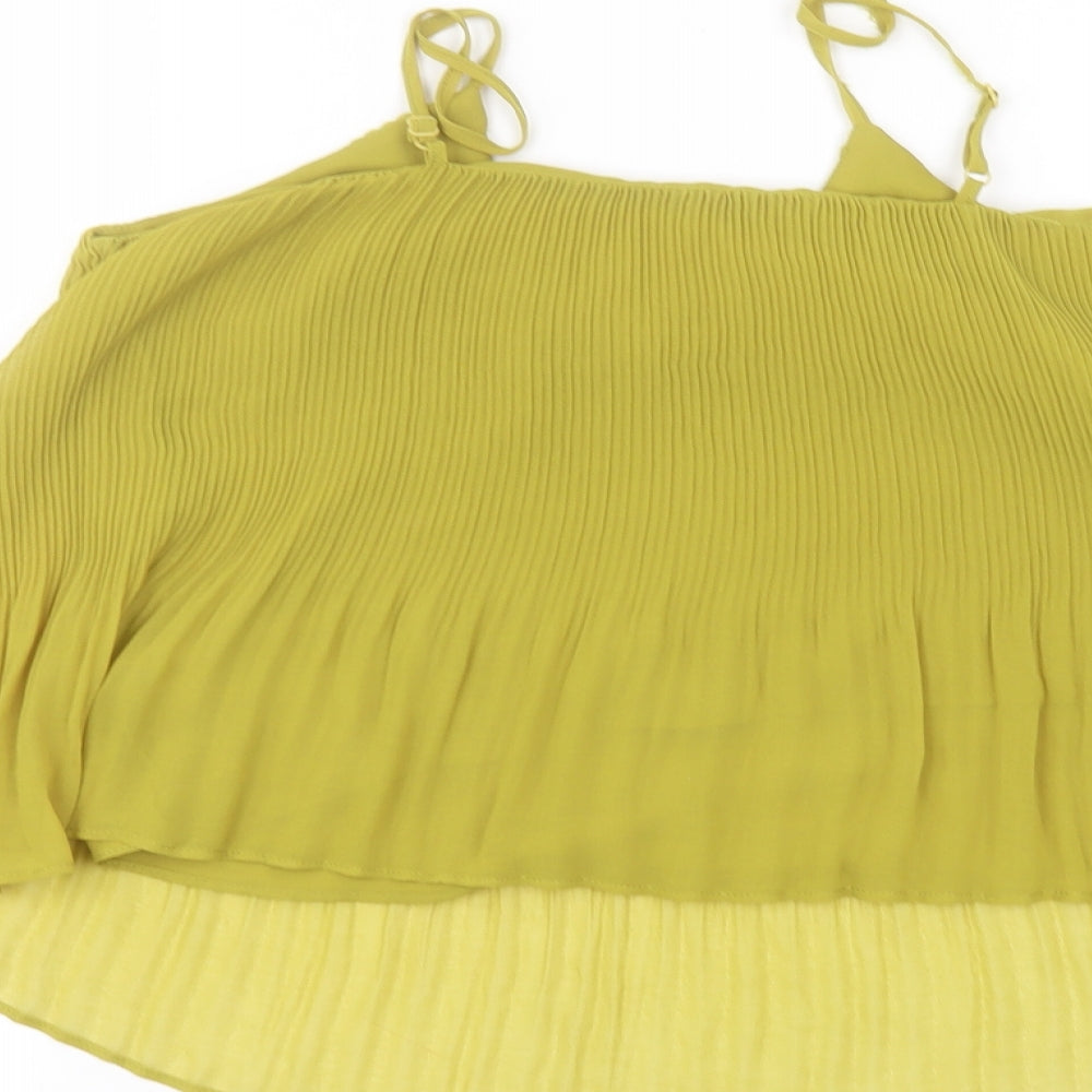 Womens UK Size 8 Topshop Green Basic Blouse