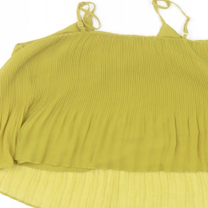 Womens UK Size 8 Topshop Green Basic Blouse