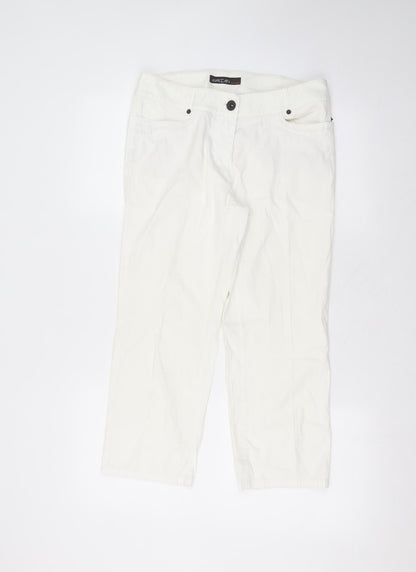 Marc Cain Womens White  Cotton Trousers  Size 32 in L22 in Regular