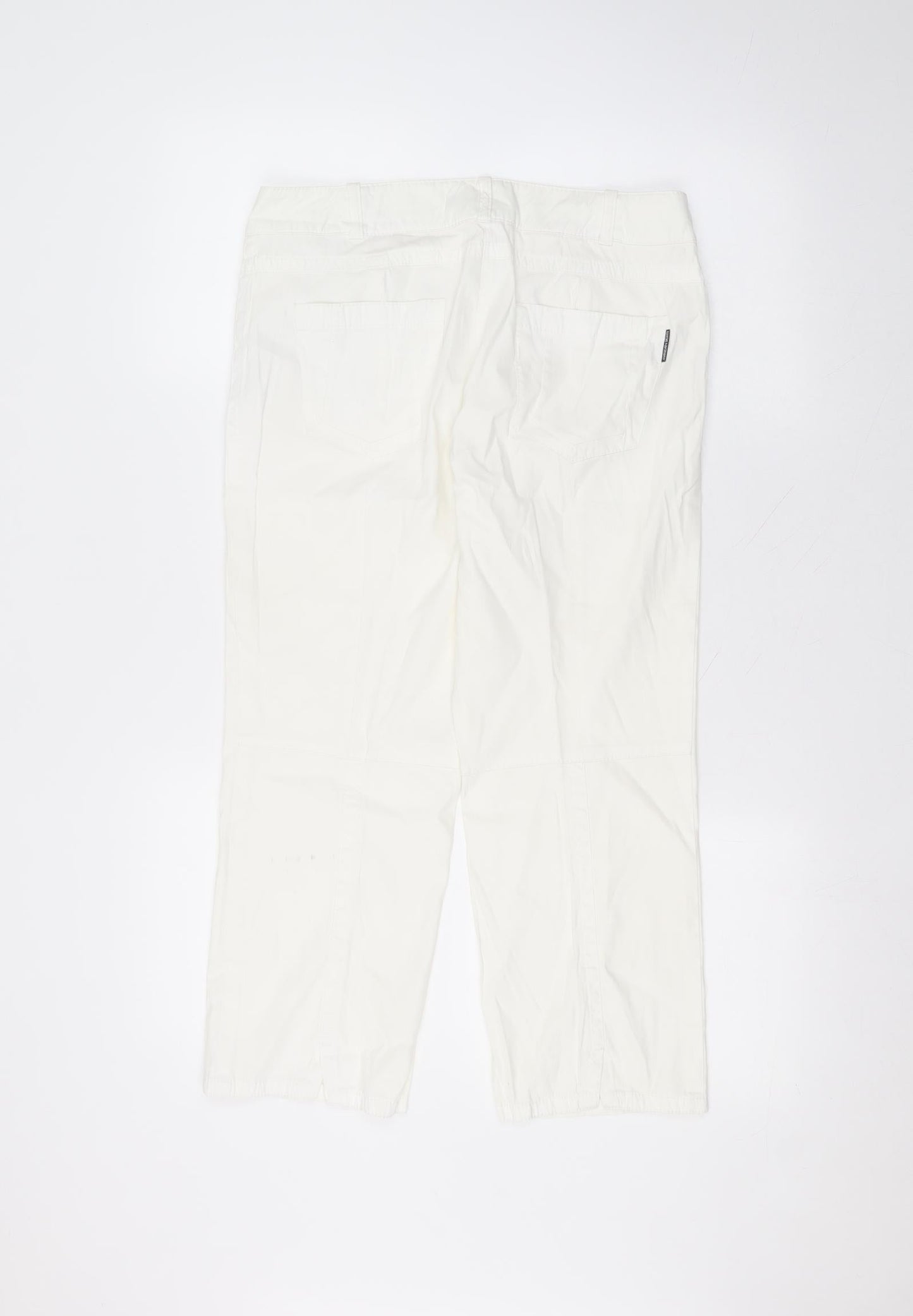 Marc Cain Womens White  Cotton Trousers  Size 32 in L22 in Regular