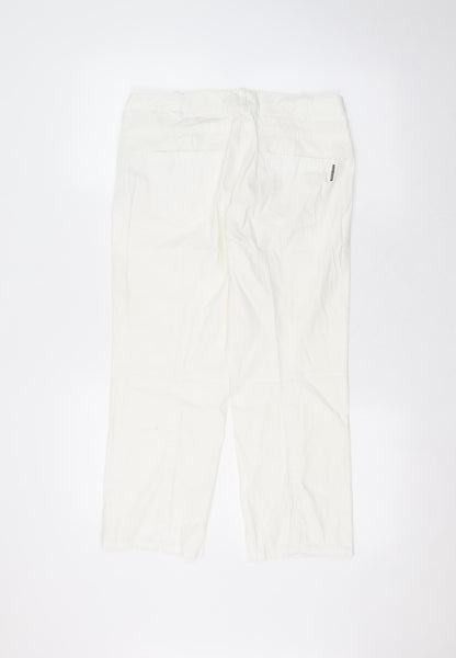 Marc Cain Womens White  Cotton Trousers  Size 32 in L22 in Regular