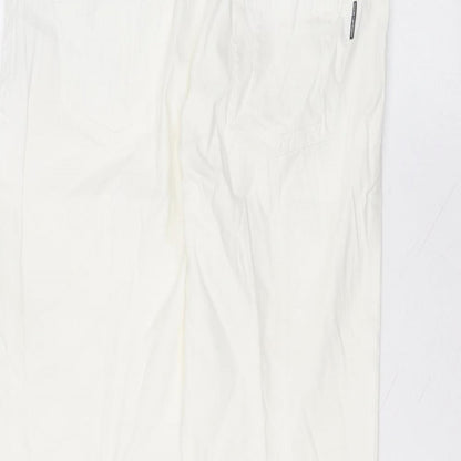 Marc Cain Womens White  Cotton Trousers  Size 32 in L22 in Regular