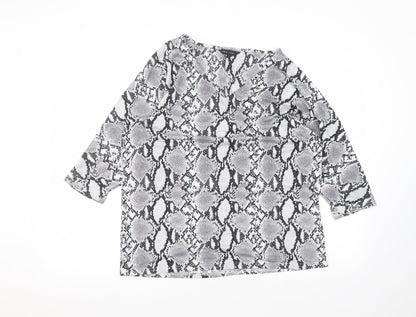 Womens UK Size 8 New Look Grey Basic T-Shirt