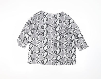 Womens UK Size 8 New Look Grey Basic T-Shirt