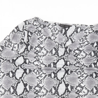 Womens UK Size 8 New Look Grey Basic T-Shirt