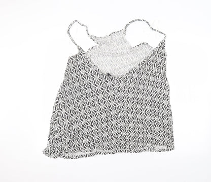 Atmosphere Womens White  Viscose Basic Tank Size M Round Neck