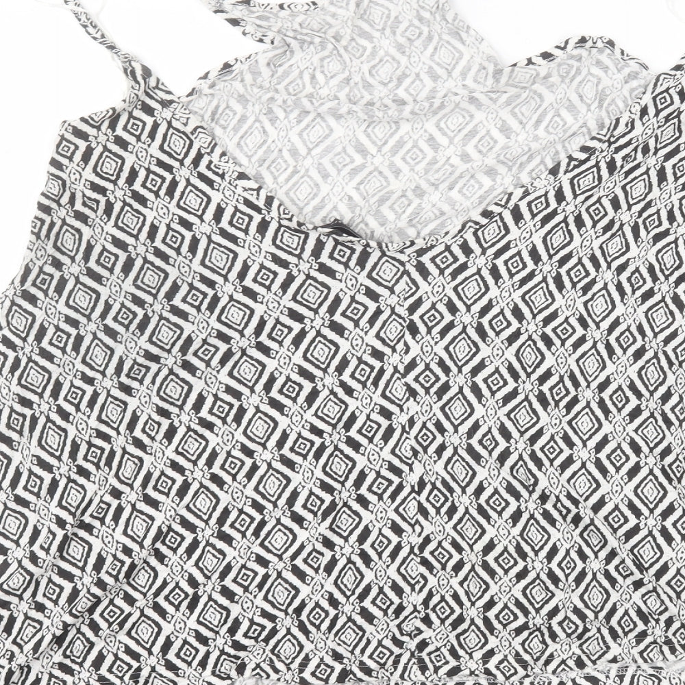 Atmosphere Womens White  Viscose Basic Tank Size M Round Neck