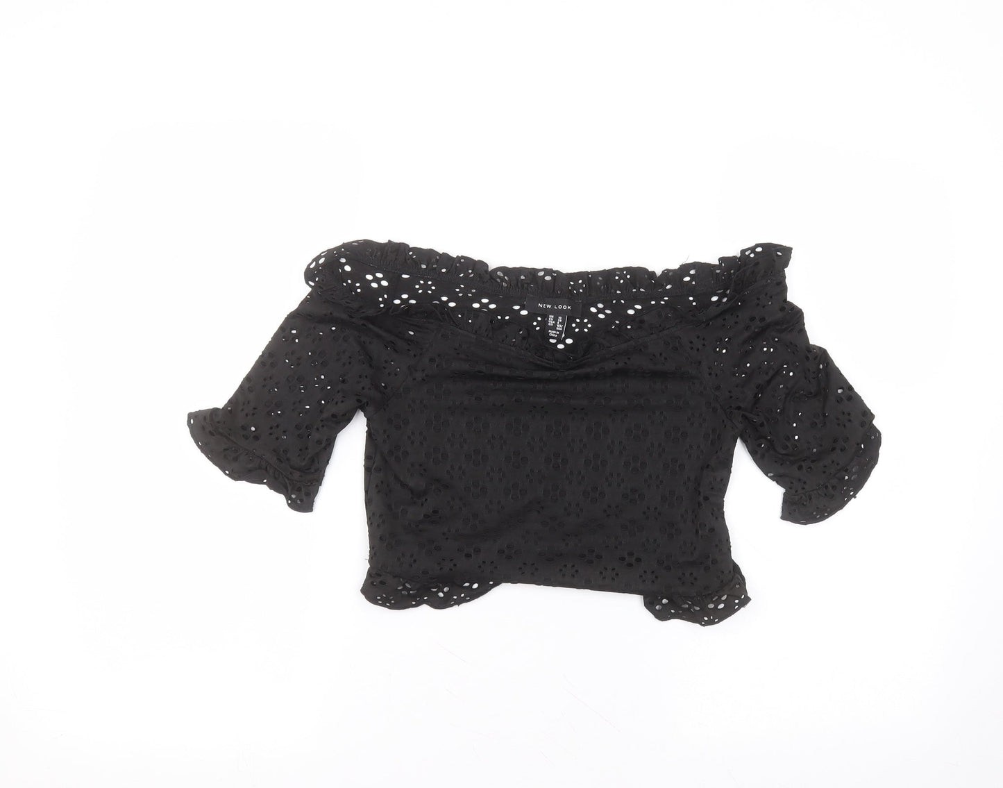Womens UK Size 10 New Look Black Basic T-Shirt