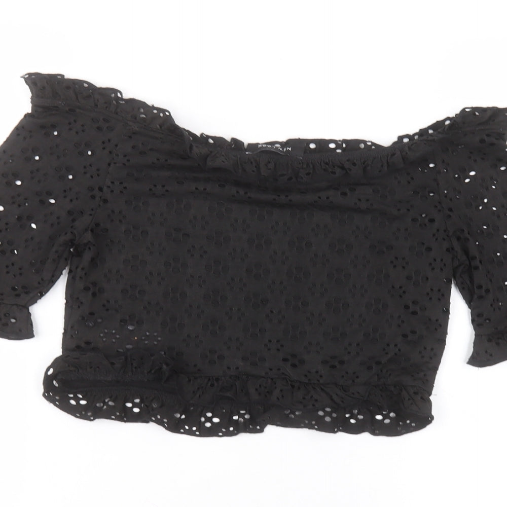 Womens UK Size 10 New Look Black Basic T-Shirt