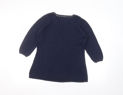 Womens UK Size 12 Together Blue Pullover Jumper