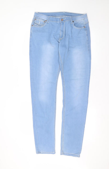 Womens UK Size XL Preworn Regular Fit Skinny Blue Jeans