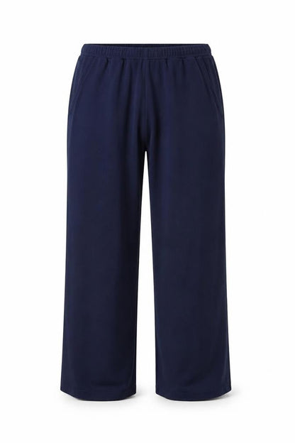 Front view of julipa women’s blue polyester trousers, size UK 12, 27-inch leg regular