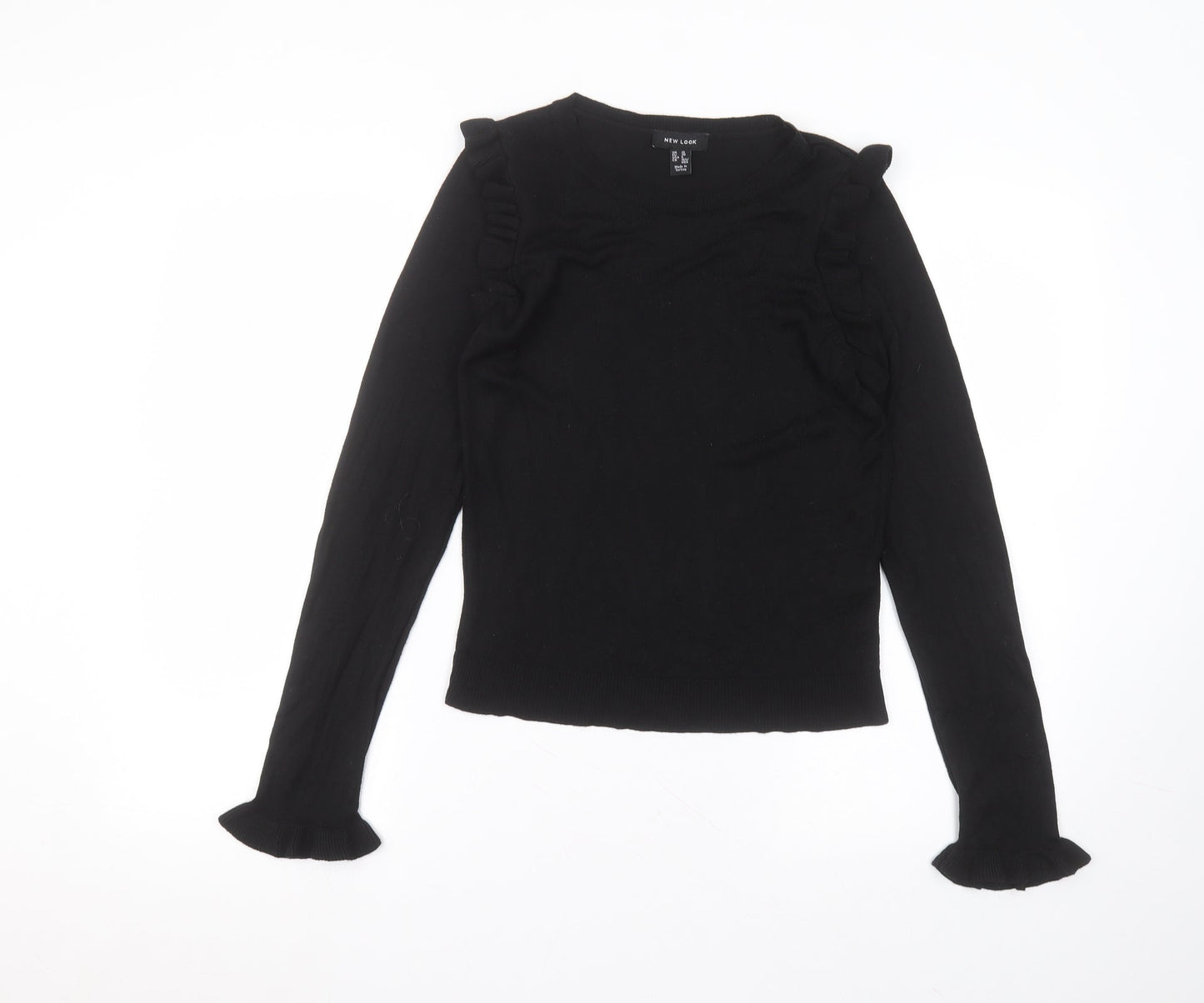 Womens UK Size 10 New Look Black Basic T-Shirt