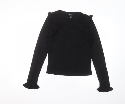 Womens UK Size 10 New Look Black Basic T-Shirt