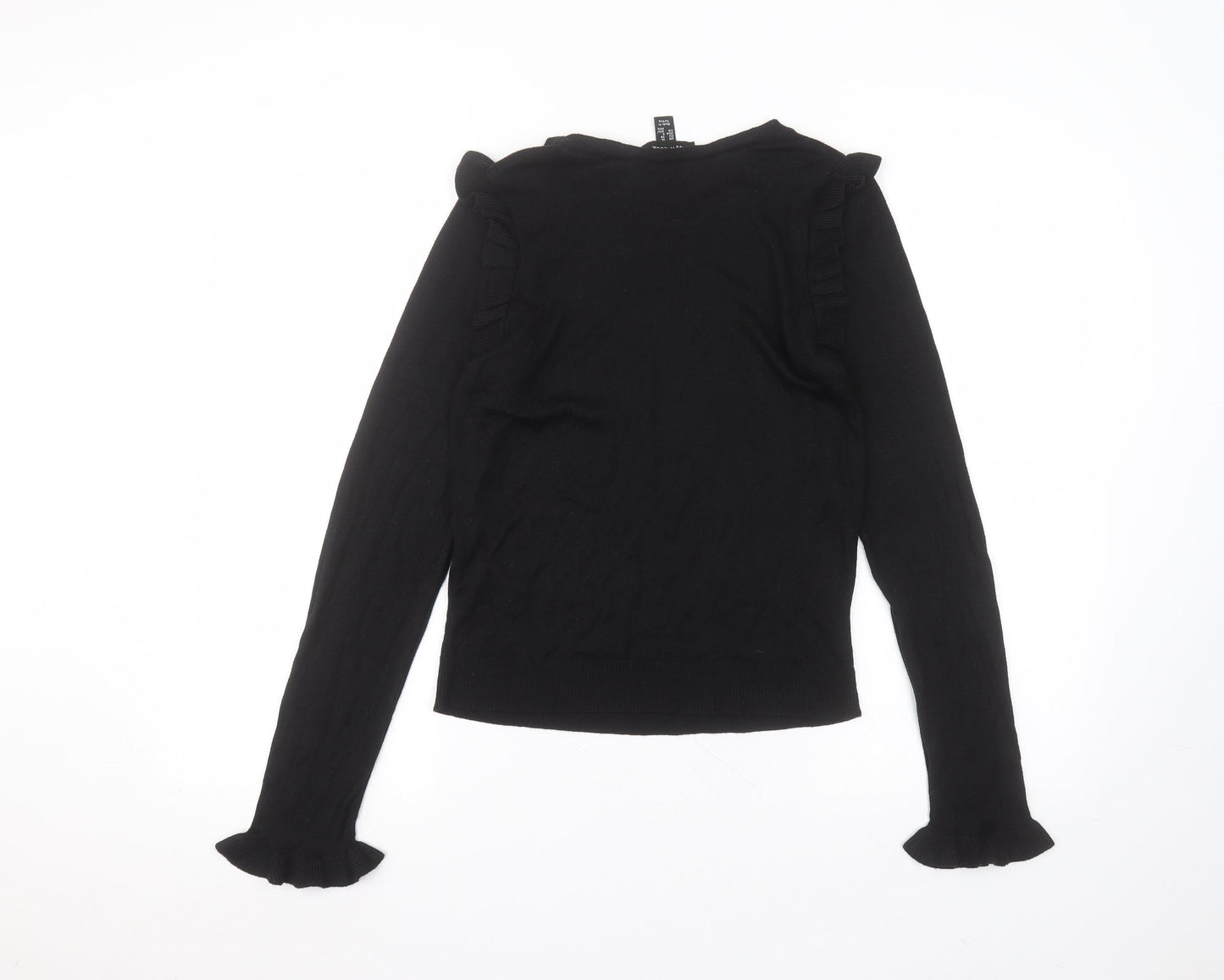 Womens UK Size 10 New Look Black Basic T-Shirt