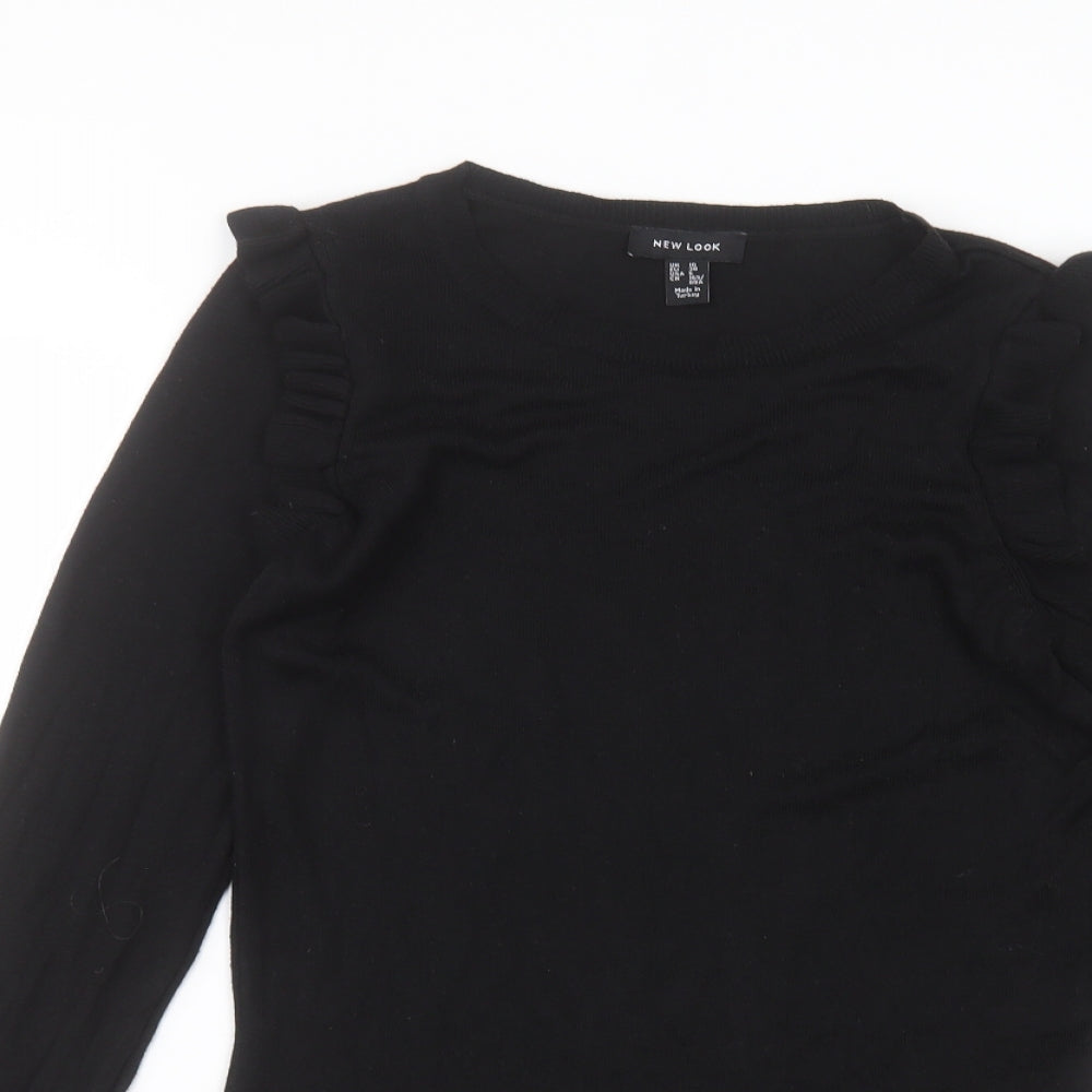 Womens UK Size 10 New Look Black Basic T-Shirt