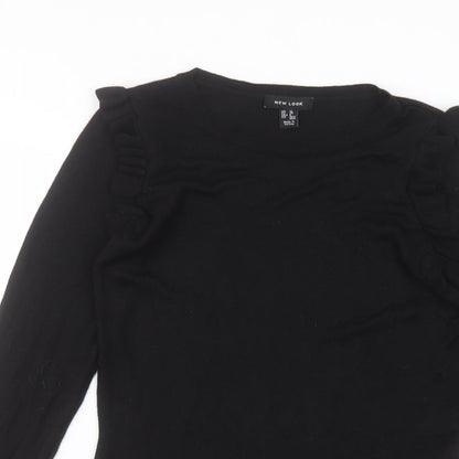 Womens UK Size 10 New Look Black Basic T-Shirt