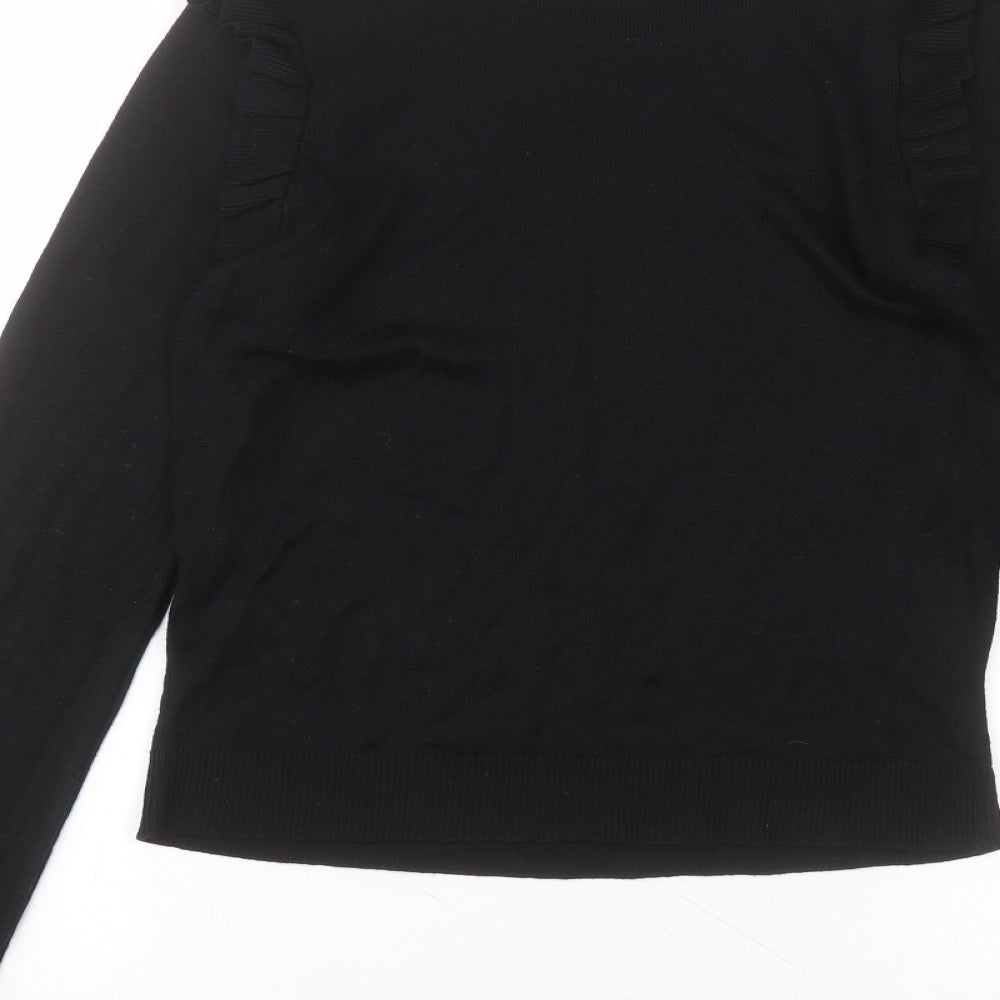 Womens UK Size 10 New Look Black Basic T-Shirt