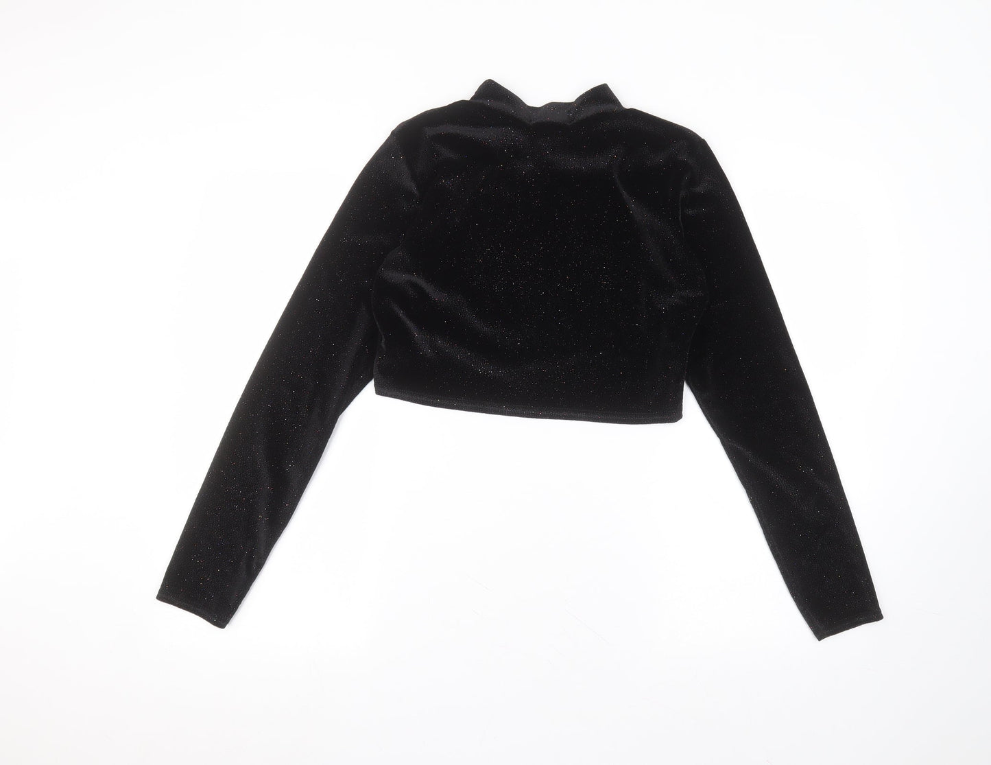 Womens UK Size 12 Glamourous Black Basic T-Shirt
