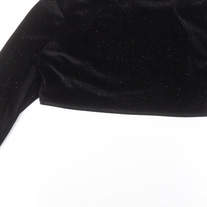 Womens UK Size 12 Glamourous Black Basic T-Shirt